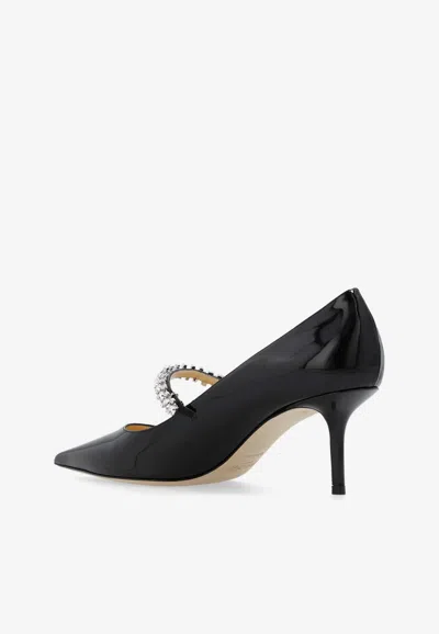 Jimmy Choo Bing 65mm Crystal-embellished Patent-leather Pumps In Black