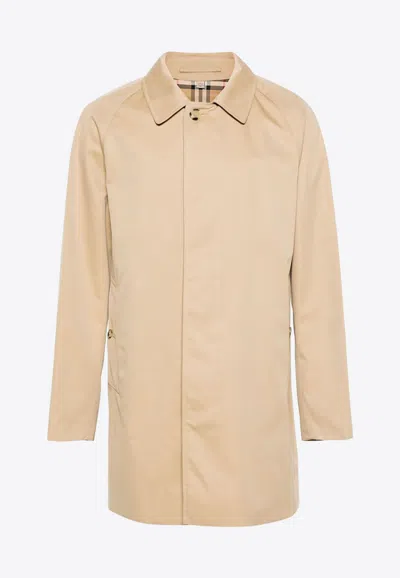 Burberry Camden Heritage Single-breasted Car Coat In Beige