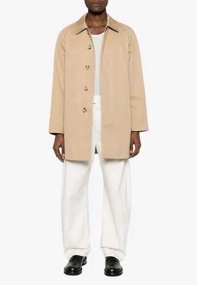 Burberry Camden Heritage Single-breasted Car Coat In Beige