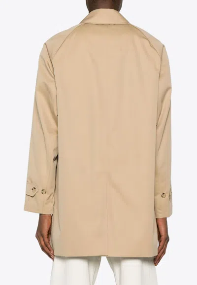 Burberry Camden Heritage Single-breasted Car Coat In Beige