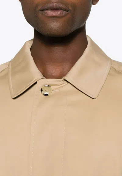 Burberry Camden Heritage Single-breasted Car Coat In Beige
