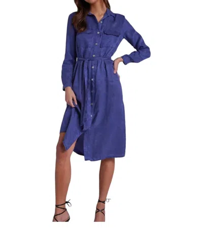 Bella Dahl Midi Shirt Dress In Graystone Purple In Multi