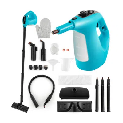 Hivvago 1400w Handheld Steam Cleaner With 14-piece Accessory Kit And Child Lock-blue