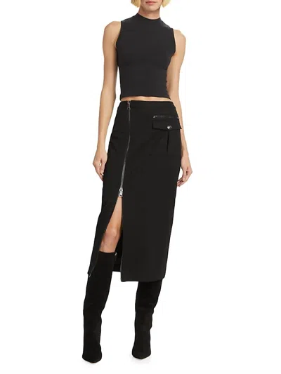 L Agence Maveric Cargo Pencil Skirt In Black In Black