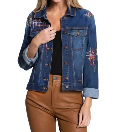 John Mark Fallon Jacket In Medium Denim In Blue