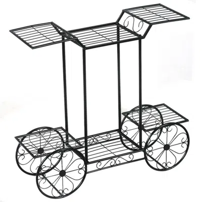 Hivvago 6-tier Garden Cart Flower Rack Display Decor Pot Plant Holder