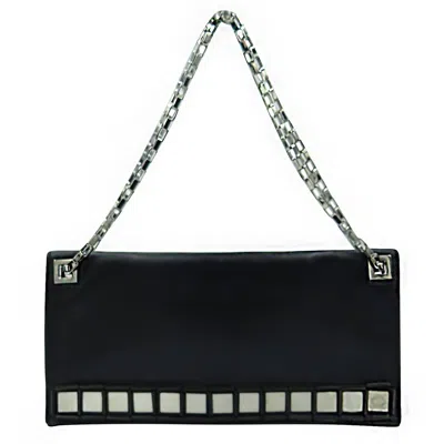 Tomasini Women's Leather Mirror Embellished Clutch In Black In Black