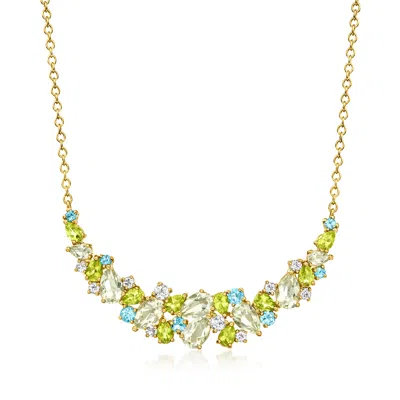 Ross-simons Multi-gemstone Collar Necklace In 18kt Gold Over Sterling In Multi