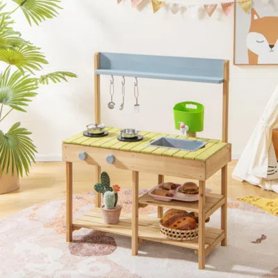 Hivvago Backyard Pretend Play Toy Kitchen With Stove Top