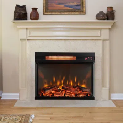 Hivvago 23-inch 3-sided Electric Fireplace Insert With Remote Control-black