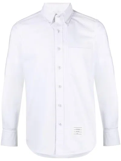 Thom Browne Long-sleeve Button-down Oxford Shirt In Light Blue