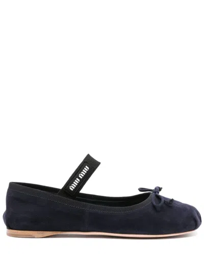 Miu Miu Satin Ballet Flats In Moro