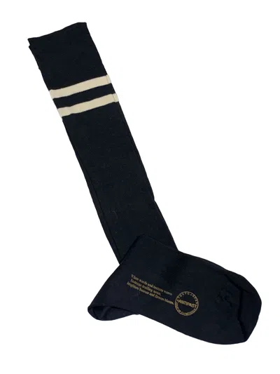 Antipast Cotton Conntrast Striped Socks In Black