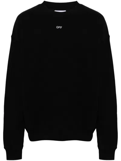 Off-white Regular Fit Jersey With Distinctive Logo And Textured Detailing In White,black