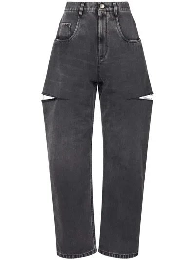 Shop Maison Margiela High-rise Tapered Jeans In Black Washed