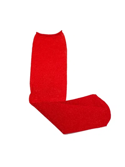 Antipast Lurex Long Socks In Red