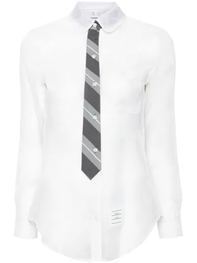 Thom Browne Organza Silk Shirt In White