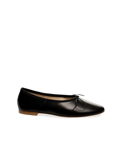 Anniel Dream Leather Ballerina In Black