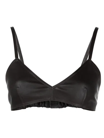 The Mannei Sierra Leather Cropped Tank Top