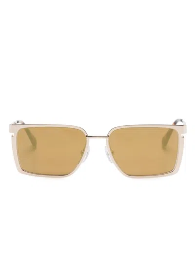 Shop Off-white Yoder Rectangle-frame Sunglasses In Silver Dark Grey