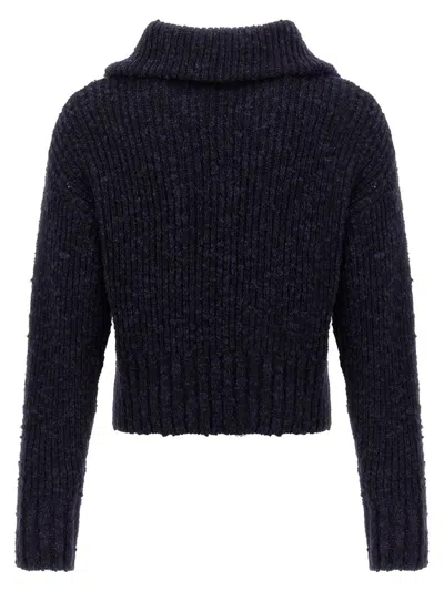 Shop Ami Alexandre Mattiussi Ami Paris Half Zip Sweater In Blue