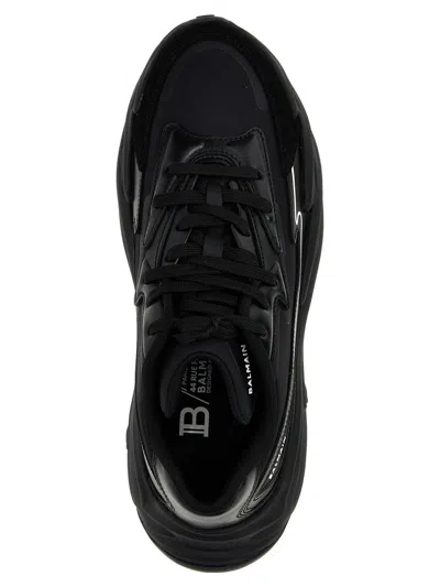 Shop Balmain 'run-row' Sneakers In Black