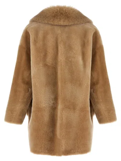 Shop Blancha 'merino Straight-volpe Groenlandia' Fur In Beige