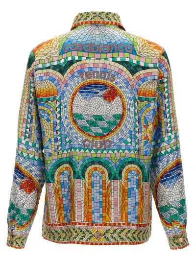 Shop Casablanca 'mosaic De Damas' Shirt In Multicolor