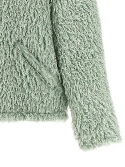 Shop Marni 'long Pile Shaggy' Hooded Jacket In Green