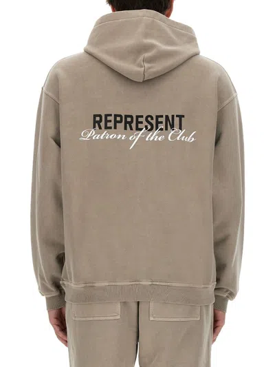 Shop Represent "patron Of The Club" Hoodie In Grey