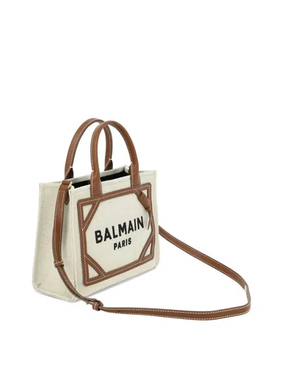 Shop Balmain "b-army" Tote Bag In Beige
