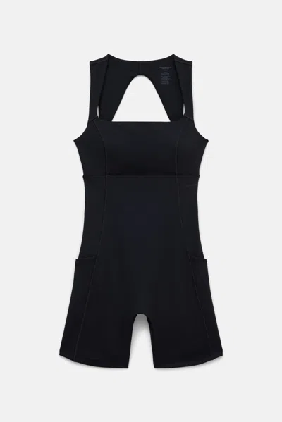 Girlfriend Collective Black Tina Open Back Unitard