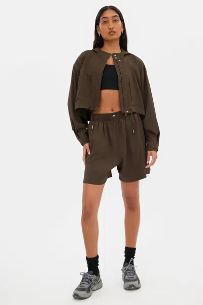 Girlfriend Collective Chestnut Heidi Cropped Jacket