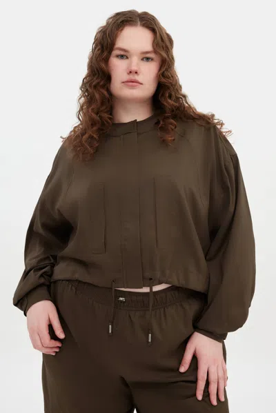 Girlfriend Collective Chestnut Heidi Cropped Jacket