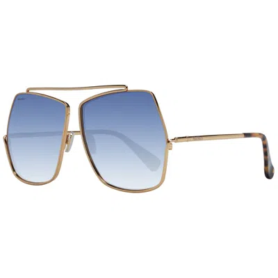 Max Mara Oversized Geometric-frame Aviator Sunglasses In Gold