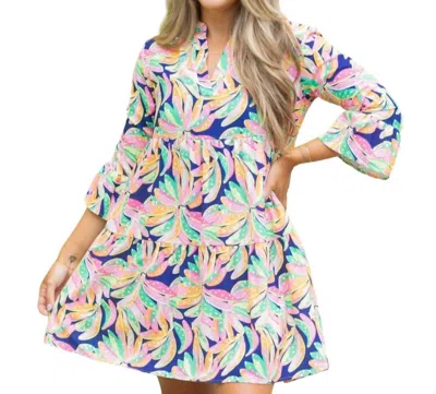 Michelle Mcdowell Morgan Dress In Going Bananas Navy In Multi