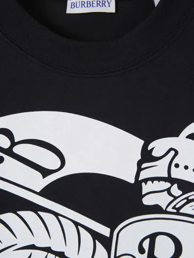 Shop Burberry Ekd Cotton T-shirt In Equestrian Knight Design Motif