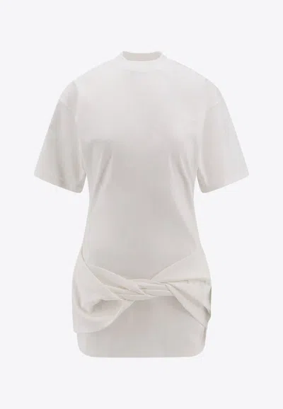 Off-white Solid Color Cotton Crew-neck T-shirt In White