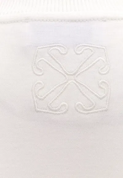 Off-white Solid Color Cotton Crew-neck T-shirt In White
