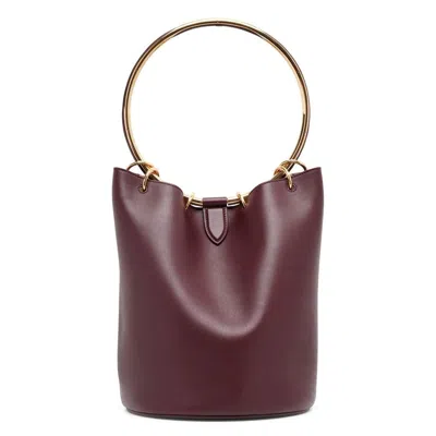 Shop Alaïa Leather Bucket Handbag In Brown