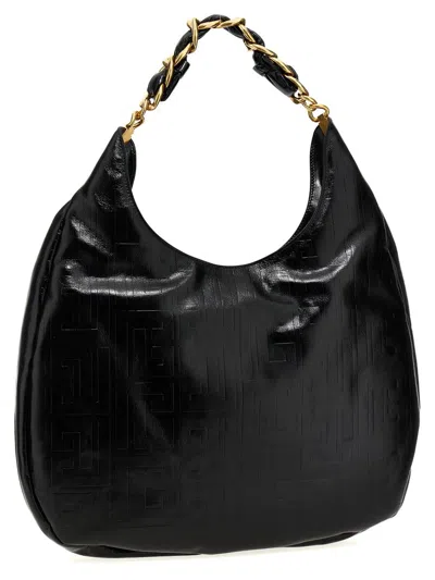 Shop Balmain 'hobo 1945 Soft' Large Shoulder Bag In Black