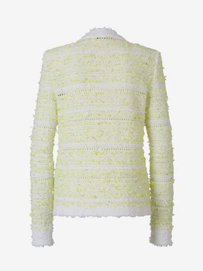 Shop Balmain Textured Cardigan In Textured Fabric Detail