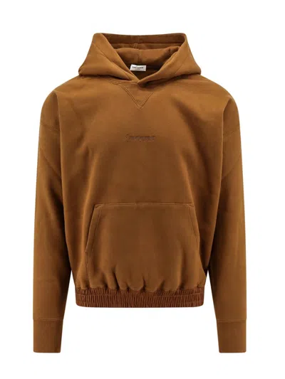 Shop Saint Laurent Sweatshirt In Brown