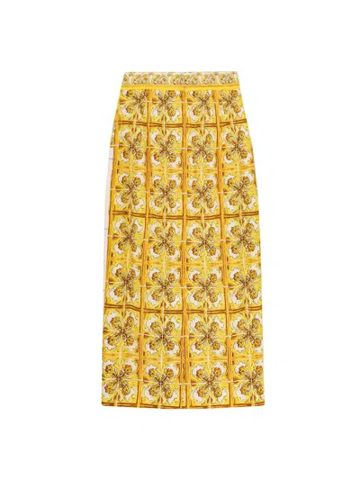 Shop Dolce & Gabbana Skirt In Yellow