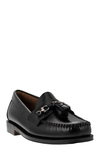 Shop Gh Bass G.h. Bass Weejun - Leather Moccasins With Tassels In Black