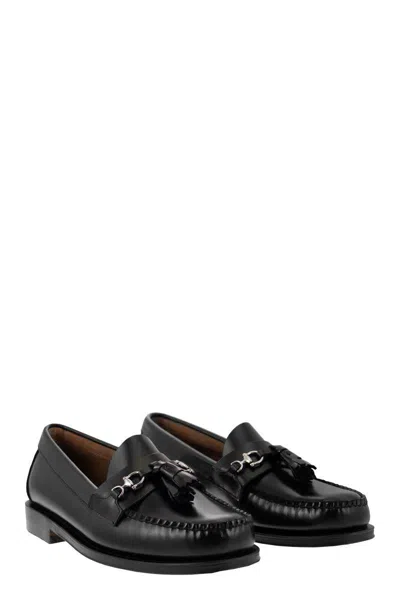 Shop Gh Bass G.h. Bass Weejun - Leather Moccasins With Tassels In Black