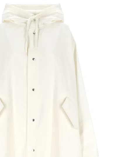 Jil Sander Cotton Hooded Raincoat In White