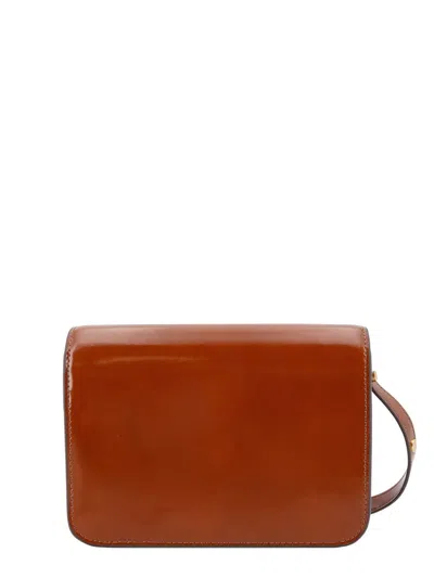 Tory Burch Robinson Spazzolato Shoulder Bag In Dark Sienna