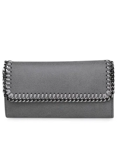 Stella Mccartney Recycled Polyester Falabella Continental Wallet In Grey