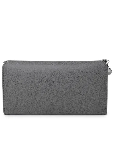 Shop Stella Mccartney Recycled Polyester Falabella Continental Wallet In Grey